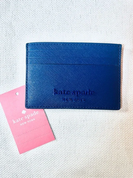 kate spade blue saffiano card holder NWT - Picture 2 of 5